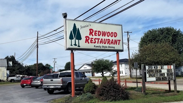 Vintage signage outside The Ohio Redwood