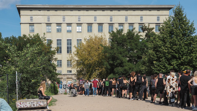 Clubbers queue outside Berghain in Berlin