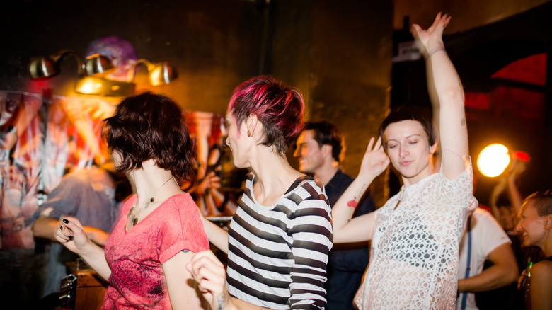 Group of Berliners dancing in a nightclub