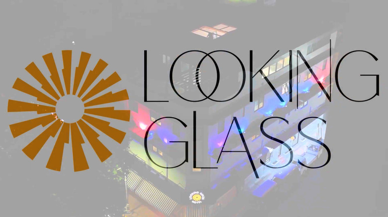 The Looking Glass Hotel sign.