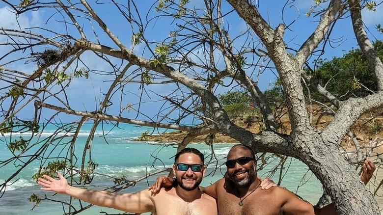 Men on beach