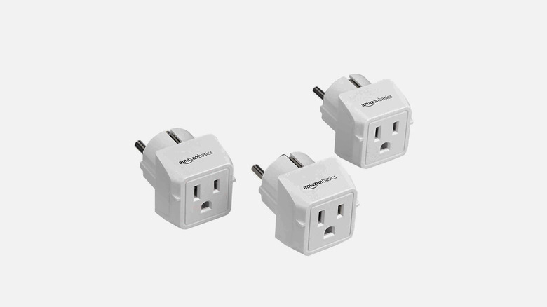 A 3-Pack of Amazon Basics Travel Plug Adapters