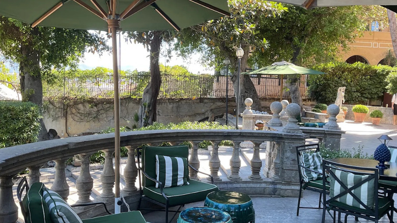 The classic Italianate design of the terrace at Igiea Bar in Palermo, Sicily