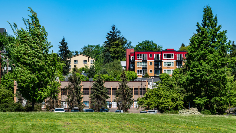 Buildings in Cathedral Park in St. Johns