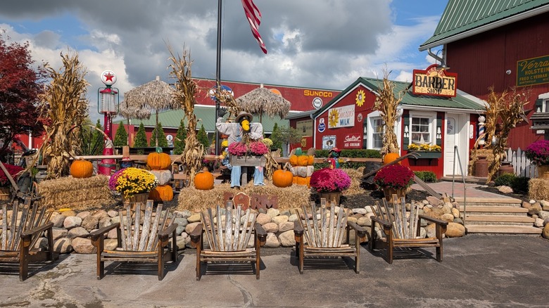 Fall decor at Three Cedars Farm in Northville, Michigan