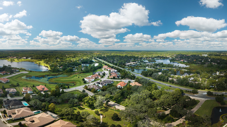 Drone view of Lake Mary in Florida