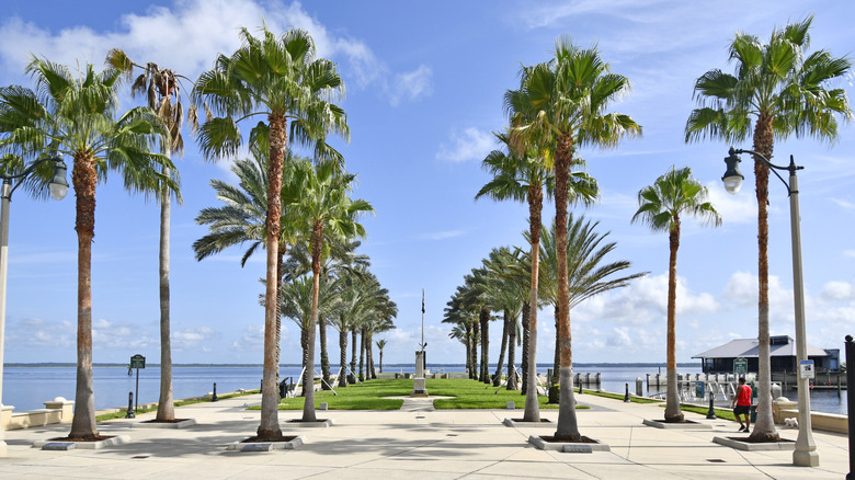 Waterfront park along the RiverWalk in Sanford, Florida