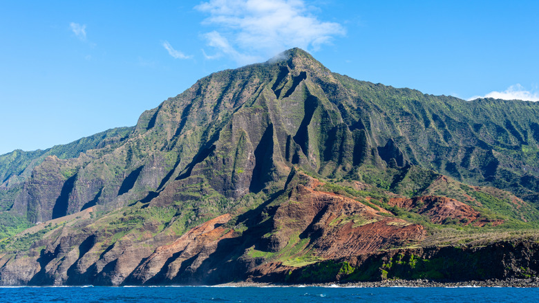 A view of Na Pali Coast State Wilderness Park in Kauai, Hawaii