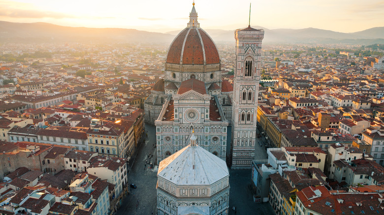 Florence sunset aerial view