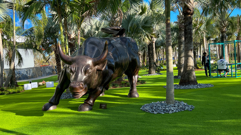'Charging Bull' statue at Lake Nona Sculpture Garden