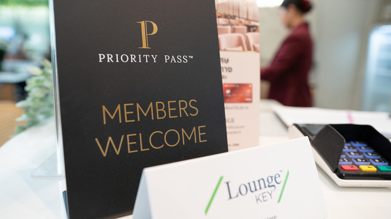 Priority Pass welcome sign