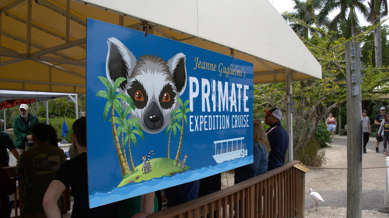 The Primate Expedition Cruise sign at Naples Zoo at Caribbean Gardens.