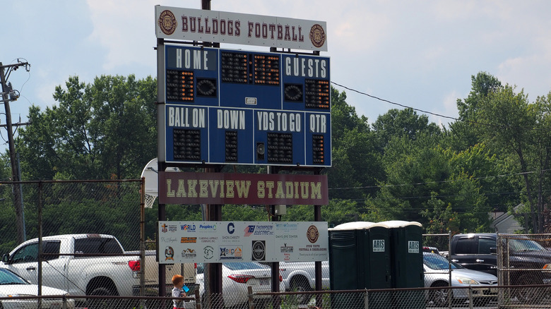 scoreboard in baseball field at Stow, Ohio