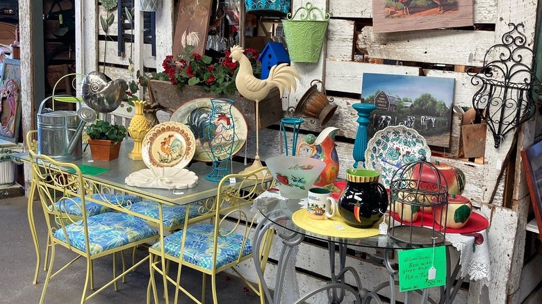 Various antique items at Sasser Flea Market and Antique Mall