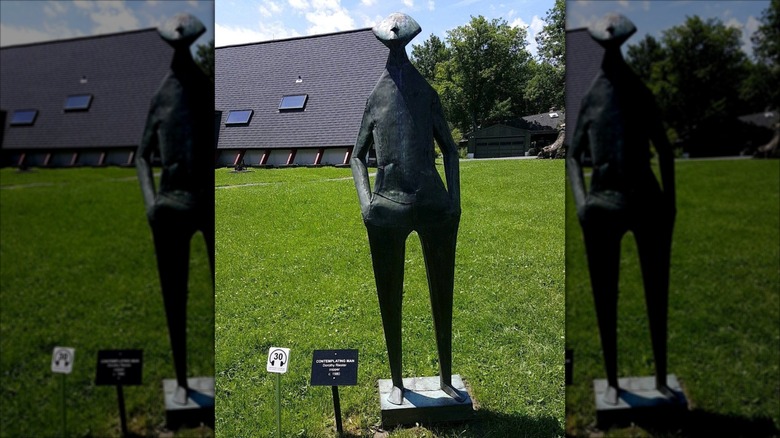 Sculpture of a human figure at Stone Quarry Hill Art Park