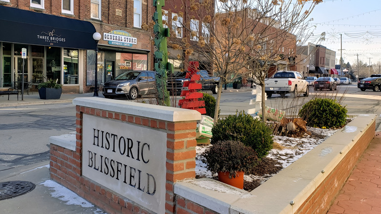 View of downtown Blissfield, Michigan