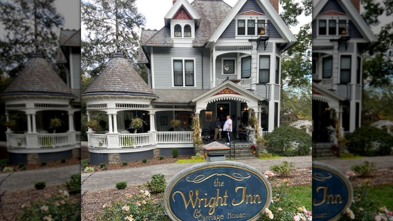 The entrance to the 1899 Wright Inn & Carriage House, Montford, North Carolina