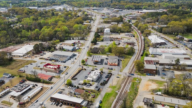 Aerial view of Winder, Georgia