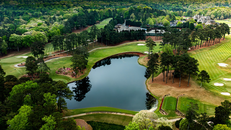 A picturesque golf course surrounded by woodlands in Greene County, Georgia