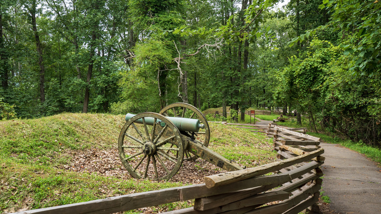 a civil war cannon at Kennesaw Mountain National Battlefield Park, Georgia