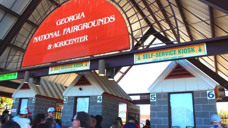People waiting to go into the Georgia National Fairgrounds & Agricenter during the Georgia National Fair.
