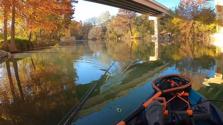 Person fishing in Lake Dunlap