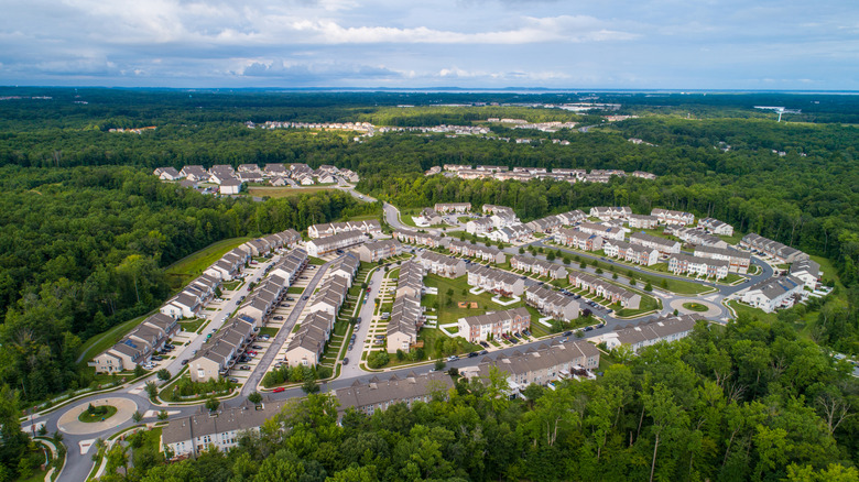 Aerial view of a residential development in Aberdeen, Maryland