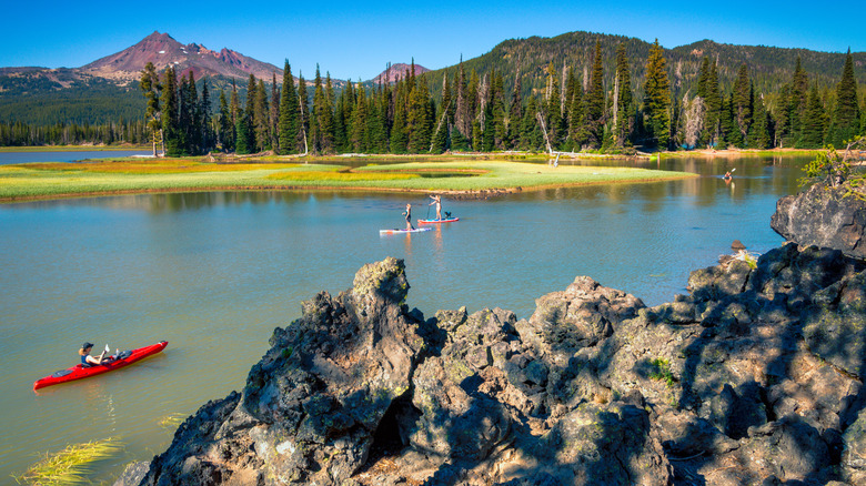 Kayakers and Paddle Boarders on Sparks Lake