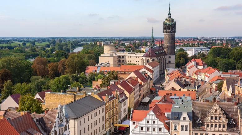Aerial view of Wittenberg, Germany