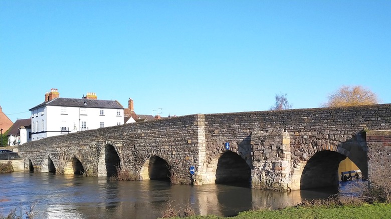 The Bidford Bridge at Bidford-on-Avon in Warwickshire, England, United Kingdom
