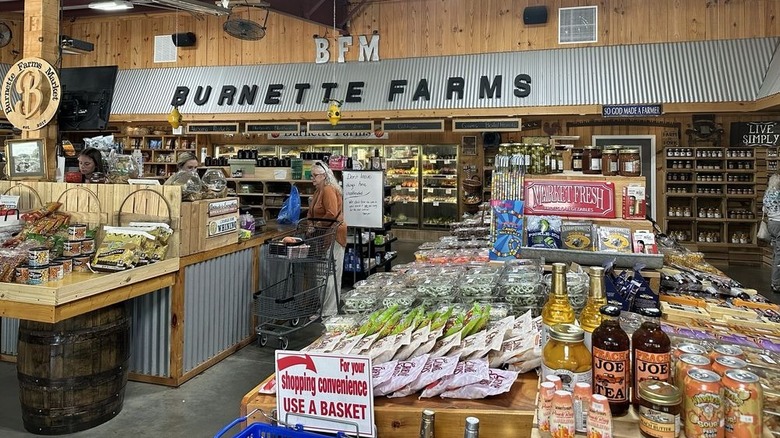 Burnette Farms Market shelves with a variety of food goods