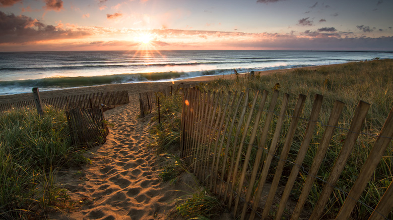 The view from the shores of Salisbury Beach State Reservation Area at sunset