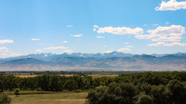 View of Front Range mountains of Colorado as seen from Longmont, Colorado