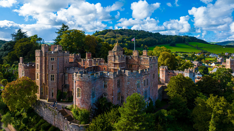 Aerial view of Dunster Castle