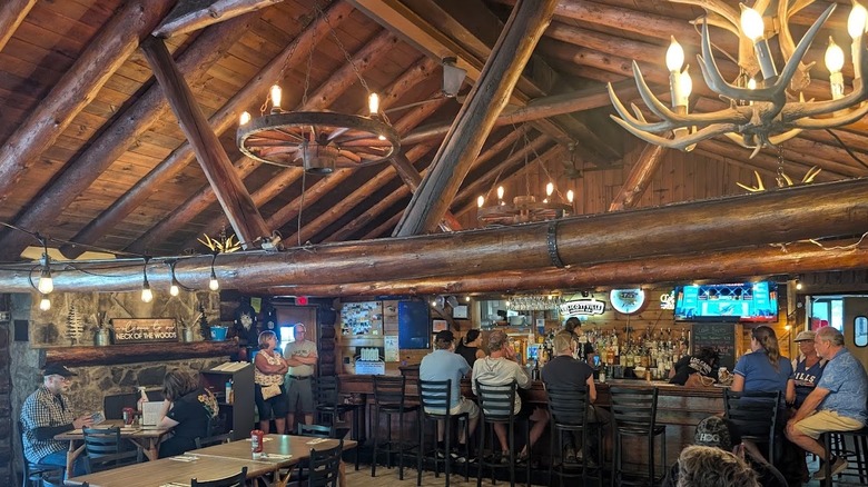 Indian Falls Log Cabin Restaurant offers good food with a great view.