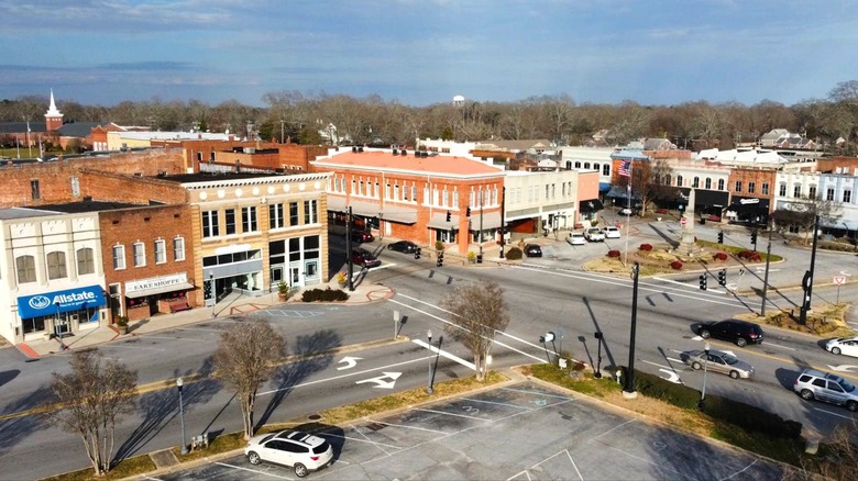 aerial view of Clinton, South Carolina