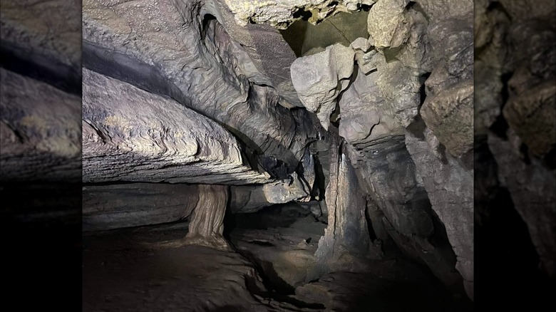 Formations inside of Howard's Waterfall Cave in Georgia