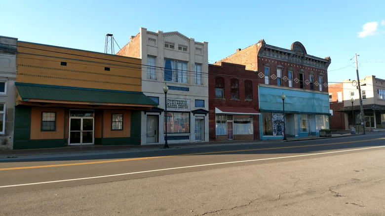 Brick buildings in downtown Stevenson, Alabama