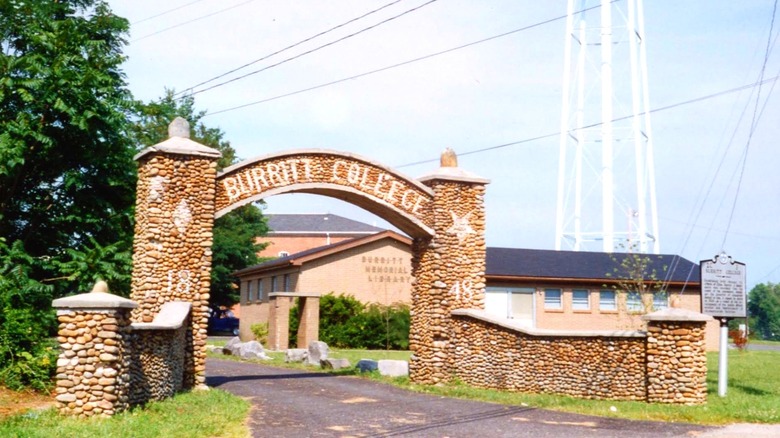 A stone arch for Burritt College founded in 1848 in Spencer Tennessee