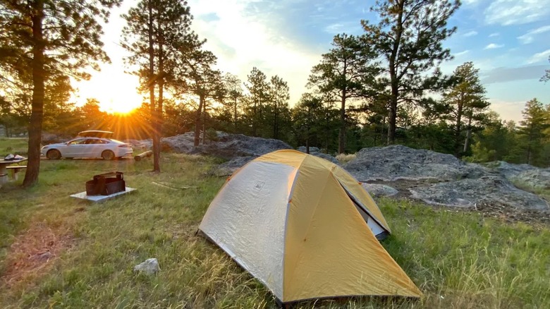 A tent at Esterbrook Campground