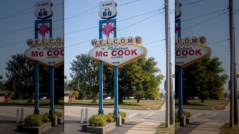 Welcome sign for McCook on Route 66