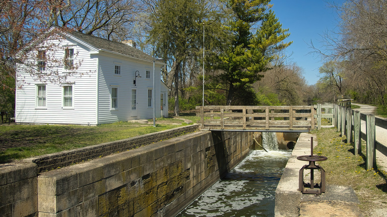 One of the lock houses along the Illinois Michigan Canal Towpath Trail, near Rockdale, Illinois