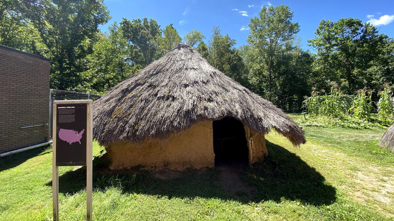 Recreated Native American hut at Fort Ancient in Ohio