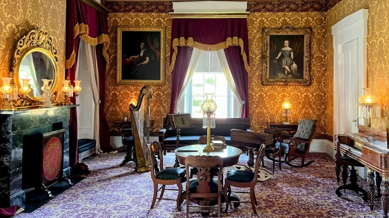 View of a parlor inside the Lanier Mansion
