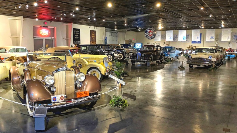 Vintage automobiles displayed in the National Packard Museum in Warren, Ohio