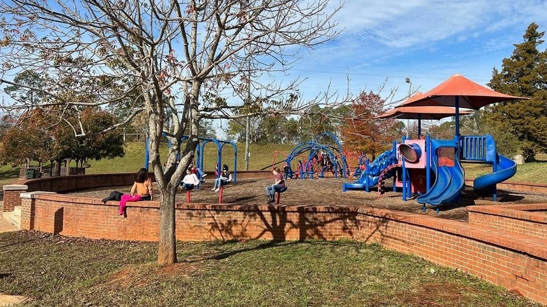 Kids at the playground at Greatest Generation Memorial Park