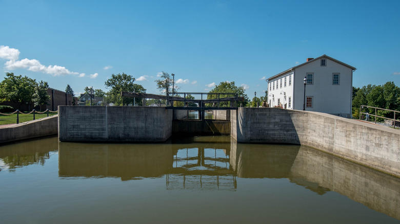 Lockkeeper's House and old canal lock in New Bremen, Ohio