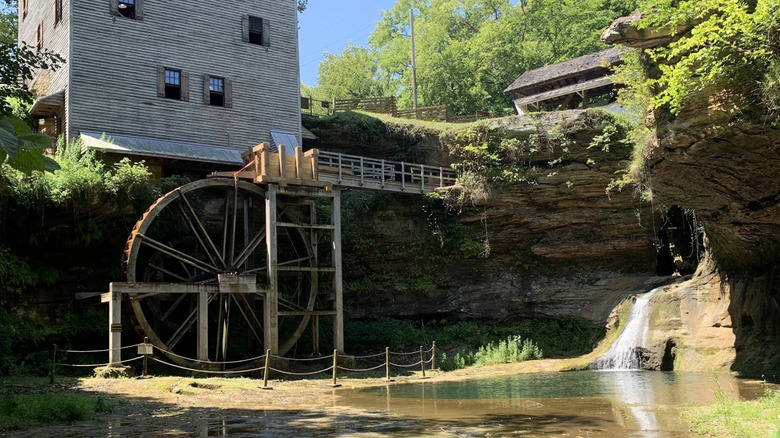 The waterwheel of Rock Mill in Stebelton Park, Ohio, in a gorge