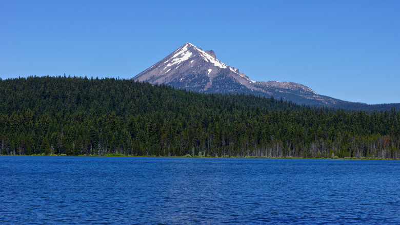 Mount McLoughlin towering above Lake of the Woods in Oregon's Cascade Mountains