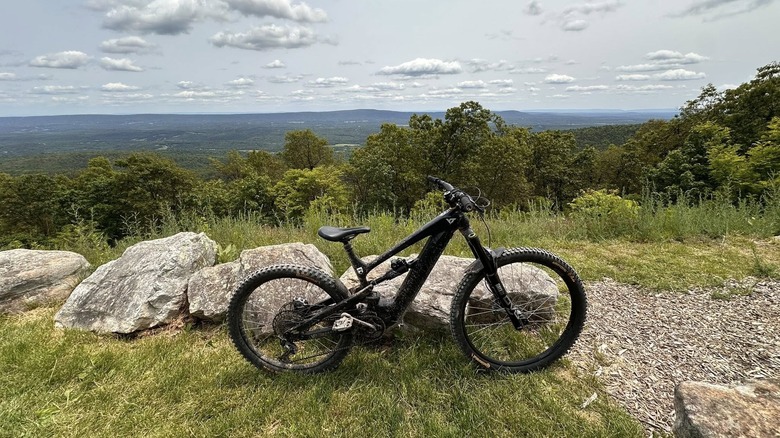 A bike parked near an overlook at Cacapon Resort State Park in West Virginia